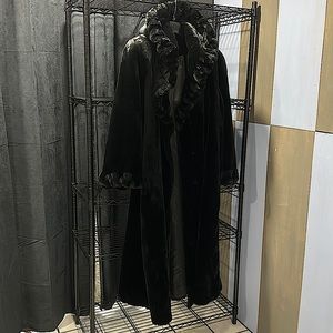 Jones New York Hooded Full Length Faux Fur Coat